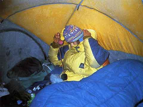 
Wanda Rutkiewicz In Her High Camp On Kangchenjunga May 1992 - Wanda Rutkiewicz: A Caravan Of Dreams book
